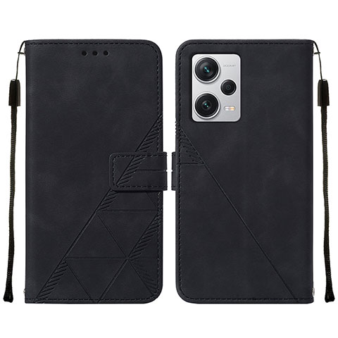 Handytasche Stand Schutzhülle Flip Leder Hülle YB2 für Xiaomi Redmi Note 12 Pro+ Plus 5G Schwarz