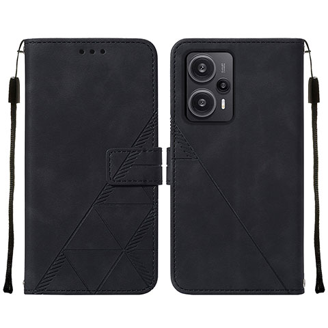 Handytasche Stand Schutzhülle Flip Leder Hülle YB2 für Xiaomi Redmi Note 12 Turbo 5G Schwarz