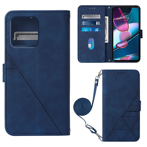 Handytasche Stand Schutzhülle Flip Leder Hülle YB3 für Motorola Moto Edge 40 Pro 5G Blau