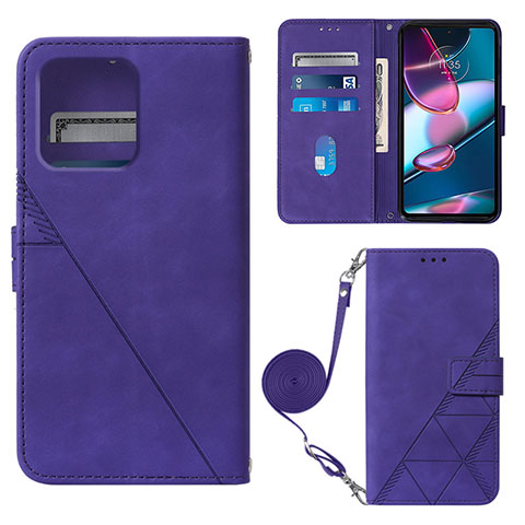 Handytasche Stand Schutzhülle Flip Leder Hülle YB3 für Motorola Moto Edge 40 Pro 5G Violett