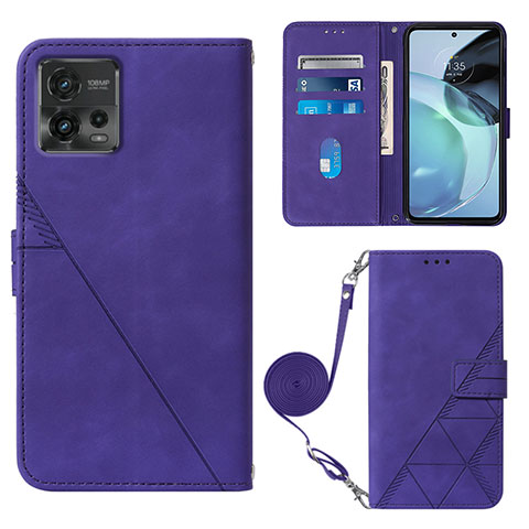 Handytasche Stand Schutzhülle Flip Leder Hülle YB3 für Motorola Moto G72 Violett