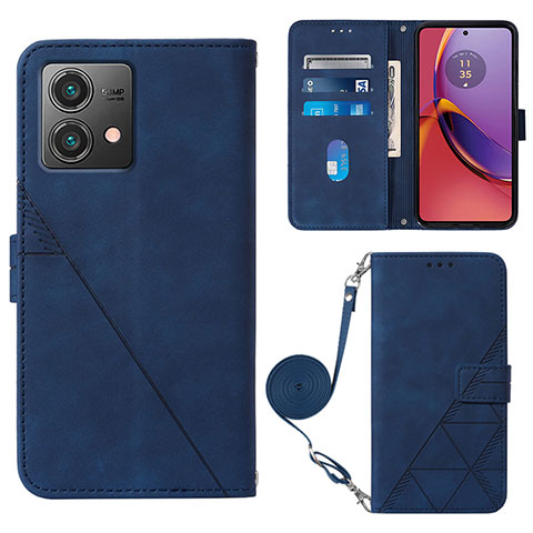 Handytasche Stand Schutzhülle Flip Leder Hülle YB3 für Motorola Moto G84 5G Blau