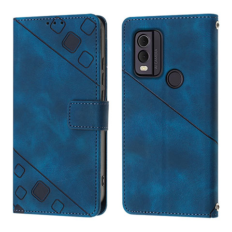 Handytasche Stand Schutzhülle Flip Leder Hülle YB3 für Nokia C22 Blau