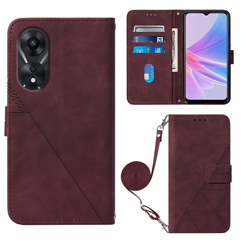 Handytasche Stand Schutzhülle Flip Leder Hülle YB3 für Oppo A58 5G Rot