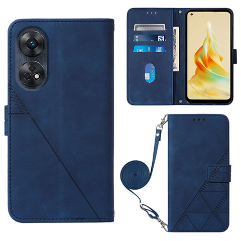 Handytasche Stand Schutzhülle Flip Leder Hülle YB3 für Oppo Reno8 T 4G Blau