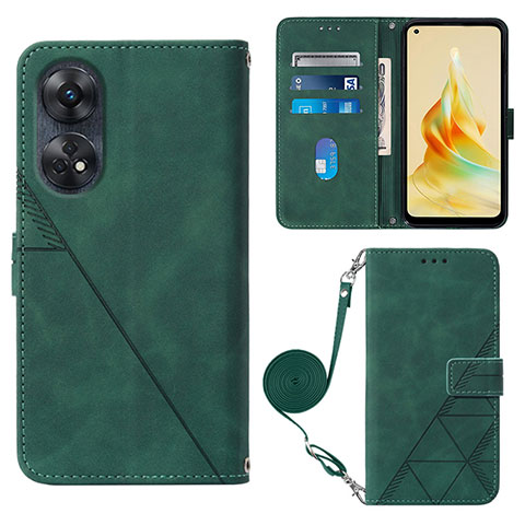 Handytasche Stand Schutzhülle Flip Leder Hülle YB3 für Oppo Reno8 T 4G Grün