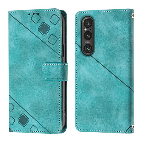 Handytasche Stand Schutzhülle Flip Leder Hülle YB3 für Sony Xperia 1 V Grün