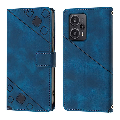 Handytasche Stand Schutzhülle Flip Leder Hülle YB3 für Xiaomi Poco F5 5G Blau