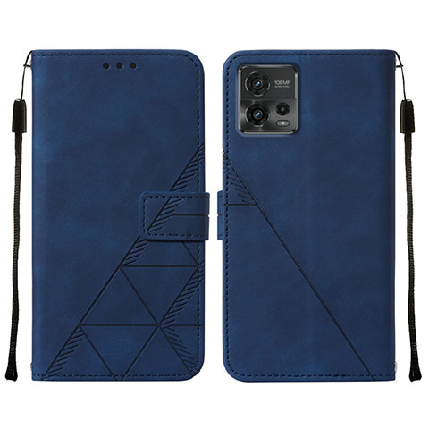 Handytasche Stand Schutzhülle Flip Leder Hülle YB4 für Motorola Moto G72 Blau