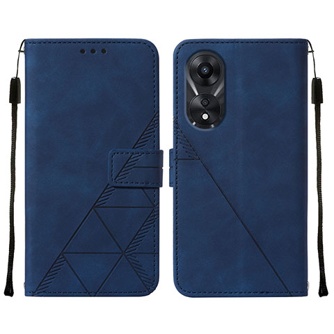 Handytasche Stand Schutzhülle Flip Leder Hülle YB4 für Oppo A58 5G Blau