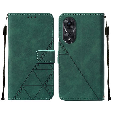 Handytasche Stand Schutzhülle Flip Leder Hülle YB4 für Oppo A78 5G Grün