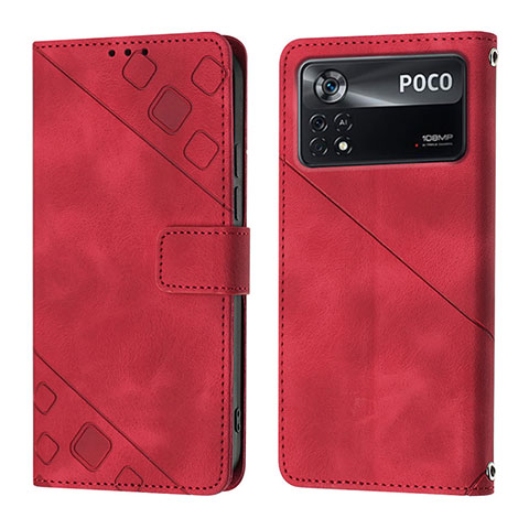 Handytasche Stand Schutzhülle Flip Leder Hülle YB4 für Xiaomi Poco X4 Pro 5G Rot