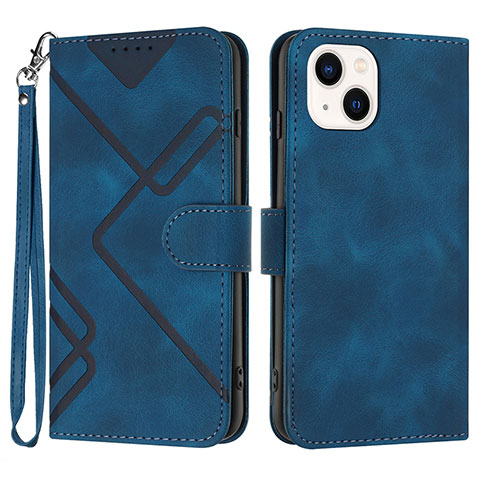 Handytasche Stand Schutzhülle Flip Leder Hülle YX1 für Apple iPhone 13 Blau