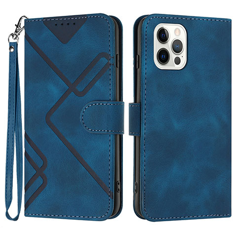 Handytasche Stand Schutzhülle Flip Leder Hülle YX1 für Apple iPhone 13 Pro Blau