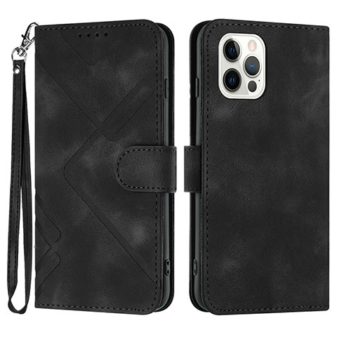 Handytasche Stand Schutzhülle Flip Leder Hülle YX1 für Apple iPhone 13 Pro Schwarz