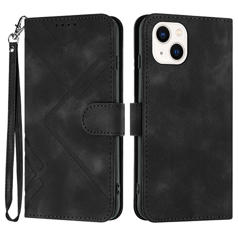 Handytasche Stand Schutzhülle Flip Leder Hülle YX1 für Apple iPhone 13 Schwarz