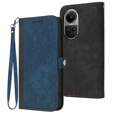 Handytasche Stand Schutzhülle Flip Leder Hülle YX1 für Oppo Reno10 Pro 5G Blau