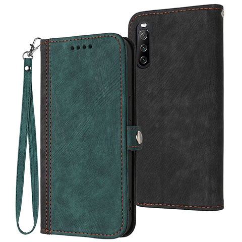 Handytasche Stand Schutzhülle Flip Leder Hülle YX1 für Sony Xperia 10 IV Grün