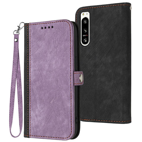 Handytasche Stand Schutzhülle Flip Leder Hülle YX1 für Sony Xperia 5 IV Violett