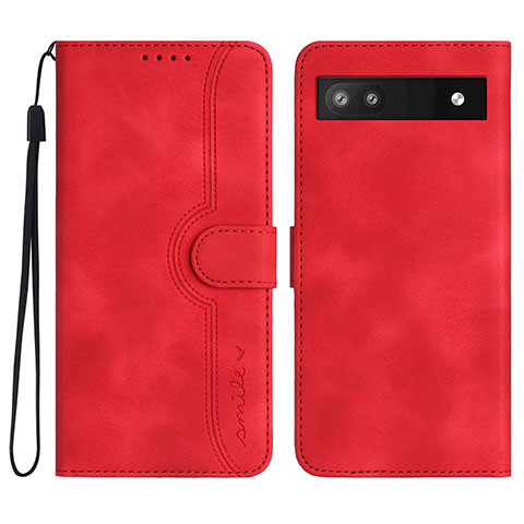 Handytasche Stand Schutzhülle Flip Leder Hülle YX2 für Google Pixel 6a 5G Rot