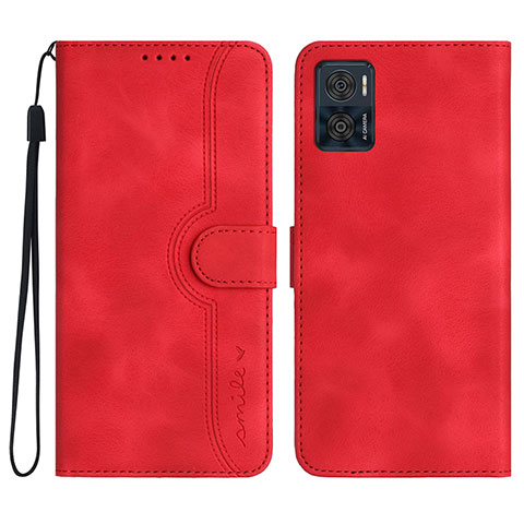 Handytasche Stand Schutzhülle Flip Leder Hülle YX2 für Motorola Moto E22 Rot