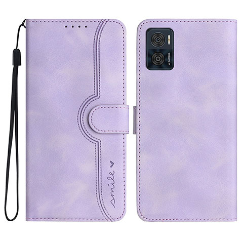 Handytasche Stand Schutzhülle Flip Leder Hülle YX2 für Motorola Moto E22 Violett