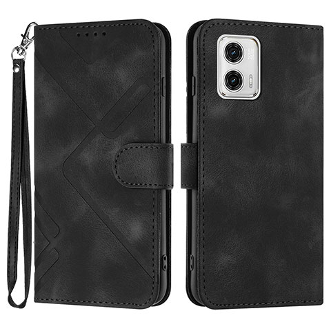 Handytasche Stand Schutzhülle Flip Leder Hülle YX2 für Motorola Moto G53 5G Schwarz