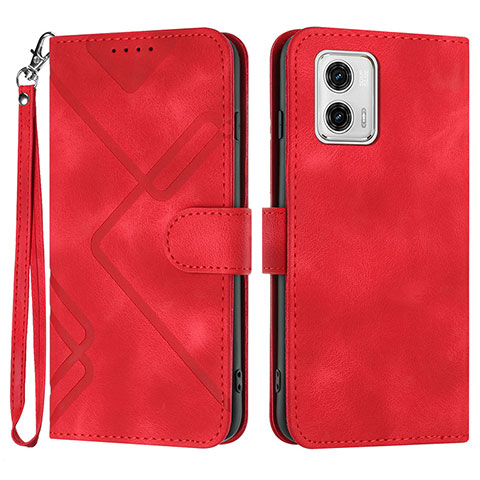 Handytasche Stand Schutzhülle Flip Leder Hülle YX2 für Motorola Moto G53j 5G Rot
