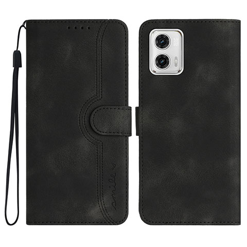 Handytasche Stand Schutzhülle Flip Leder Hülle YX2 für Motorola Moto G73 5G Schwarz