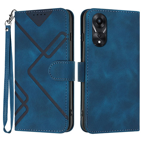 Handytasche Stand Schutzhülle Flip Leder Hülle YX2 für Oppo A18 Blau