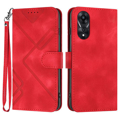 Handytasche Stand Schutzhülle Flip Leder Hülle YX2 für Oppo A18 Rot