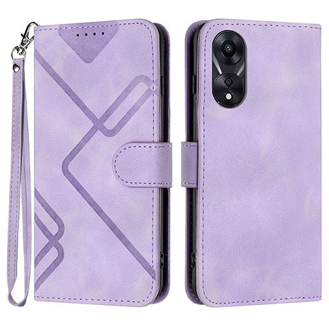 Handytasche Stand Schutzhülle Flip Leder Hülle YX2 für Oppo A18 Violett