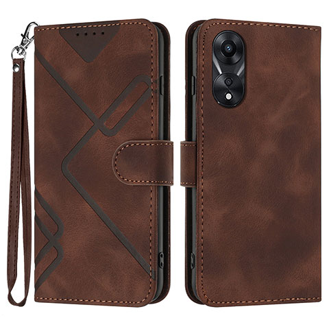 Handytasche Stand Schutzhülle Flip Leder Hülle YX2 für Oppo A58 4G Braun