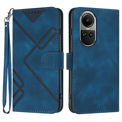 Handytasche Stand Schutzhülle Flip Leder Hülle YX2 für Oppo Reno10 Pro 5G Blau