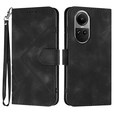 Handytasche Stand Schutzhülle Flip Leder Hülle YX2 für Oppo Reno10 Pro 5G Schwarz