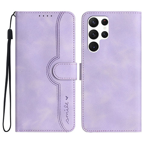 Handytasche Stand Schutzhülle Flip Leder Hülle YX2 für Samsung Galaxy S22 Ultra 5G Violett