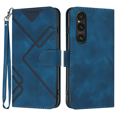 Handytasche Stand Schutzhülle Flip Leder Hülle YX2 für Sony Xperia 1 V Blau