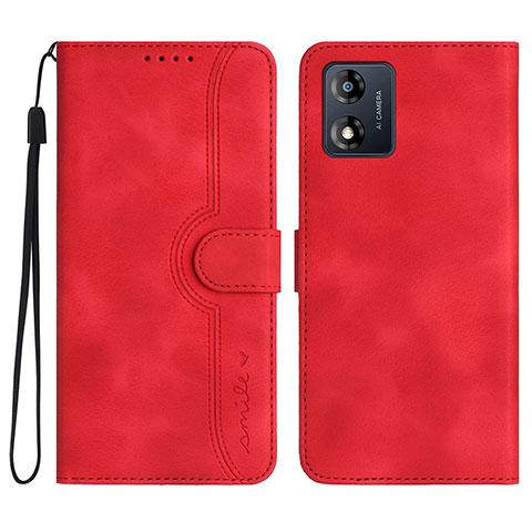 Handytasche Stand Schutzhülle Flip Leder Hülle YX3 für Motorola Moto E13 Rot