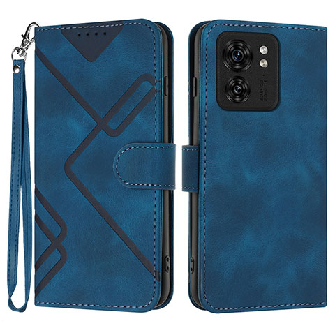 Handytasche Stand Schutzhülle Flip Leder Hülle YX3 für Motorola Moto Edge 40 5G Blau