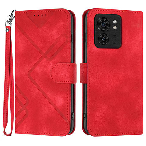 Handytasche Stand Schutzhülle Flip Leder Hülle YX3 für Motorola Moto Edge 40 5G Rot