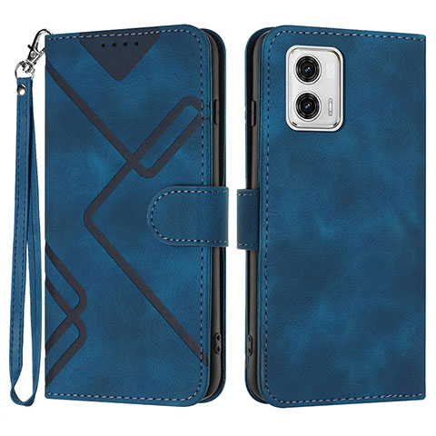 Handytasche Stand Schutzhülle Flip Leder Hülle YX3 für Motorola Moto G73 5G Blau