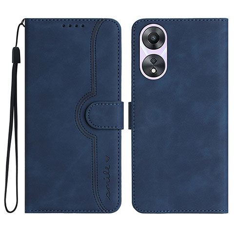 Handytasche Stand Schutzhülle Flip Leder Hülle YX3 für Oppo A18 Blau