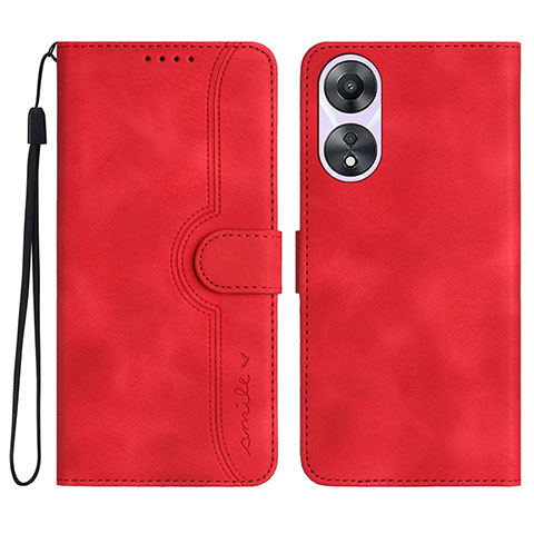 Handytasche Stand Schutzhülle Flip Leder Hülle YX3 für Oppo A18 Rot