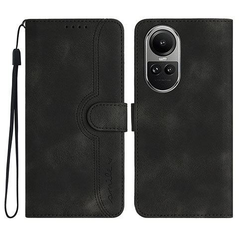 Handytasche Stand Schutzhülle Flip Leder Hülle YX3 für Oppo Reno10 Pro 5G Schwarz