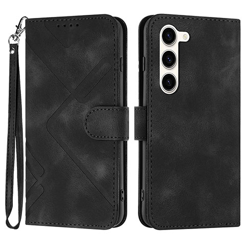 Handytasche Stand Schutzhülle Flip Leder Hülle YX3 für Samsung Galaxy S22 Plus 5G Schwarz