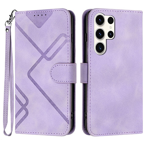 Handytasche Stand Schutzhülle Flip Leder Hülle YX3 für Samsung Galaxy S24 Ultra 5G Violett