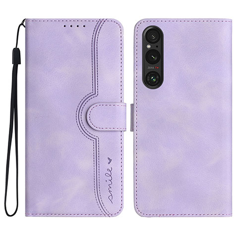 Handytasche Stand Schutzhülle Flip Leder Hülle YX3 für Sony Xperia 1 V Violett