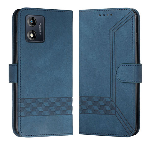 Handytasche Stand Schutzhülle Flip Leder Hülle YX4 für Motorola Moto E13 Blau