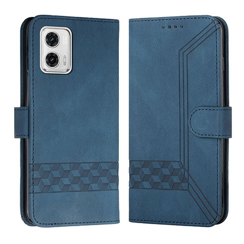 Handytasche Stand Schutzhülle Flip Leder Hülle YX4 für Motorola Moto G53 5G Blau