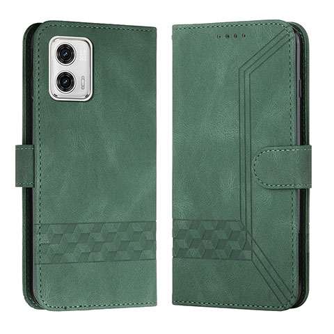 Handytasche Stand Schutzhülle Flip Leder Hülle YX4 für Motorola Moto G73 5G Grün